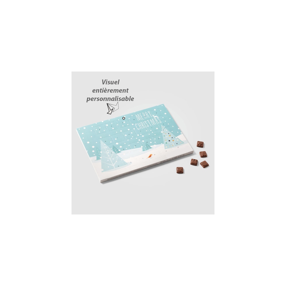 Calendrier de l'Avent publicitaire personnalisable avec chocolats 