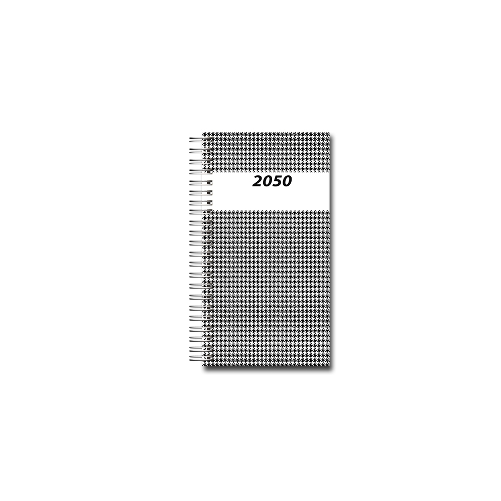 Agenda création poche Format : Mini (9 x 16.5 cm), Pied de Poule