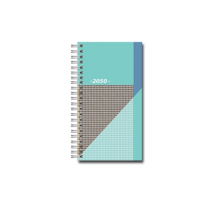 Agenda création poche Format Mini (9 x 16.5 cm), Aqua