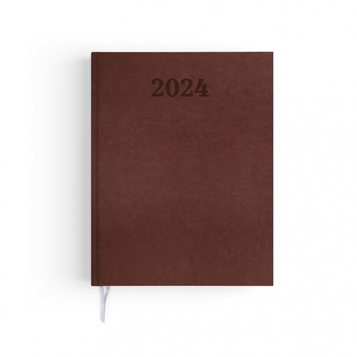 Agenda VIP cuir Format : Bureau (21 x 27 cm), Marron