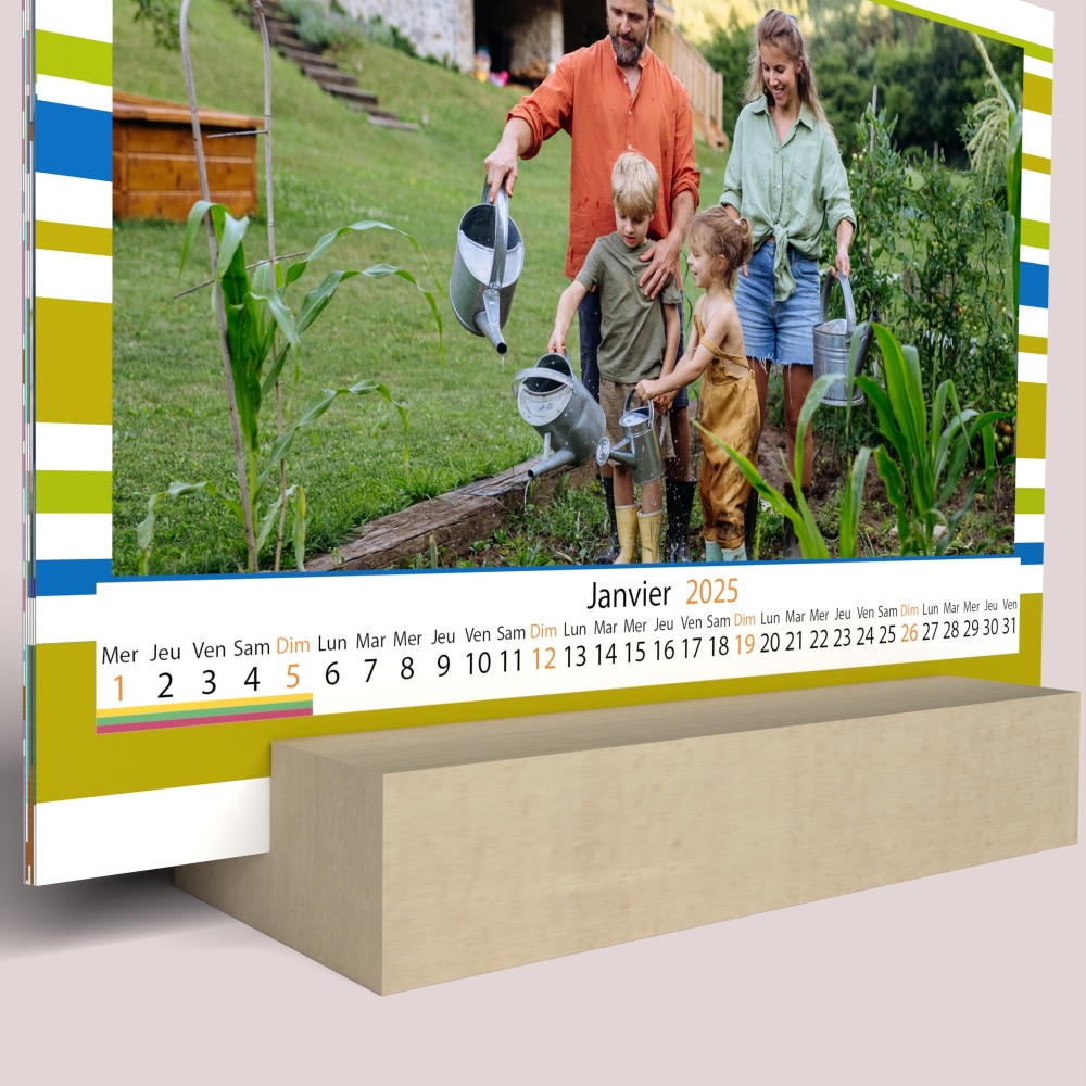 Calendrier sur bois pano