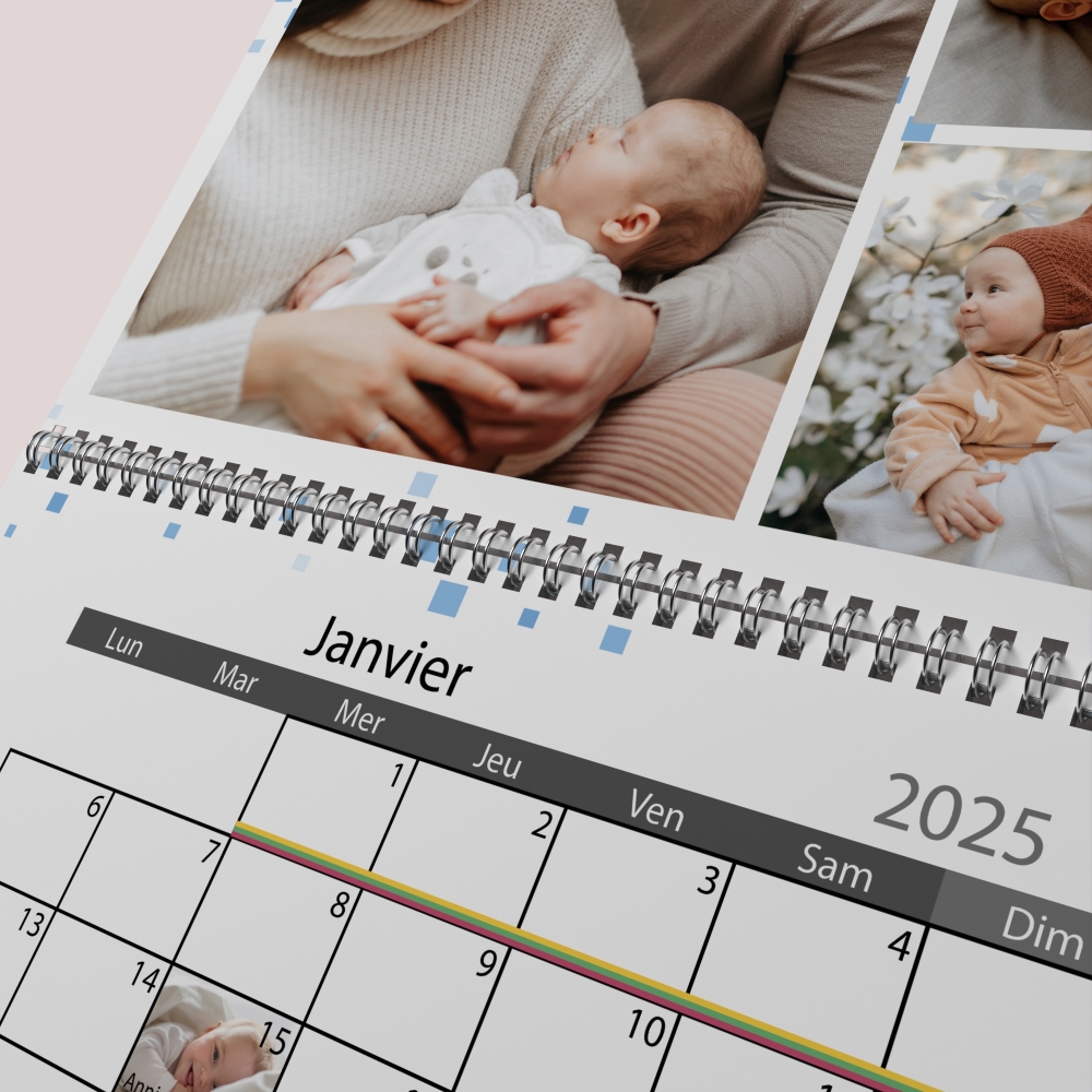 Calendrier photo mural double