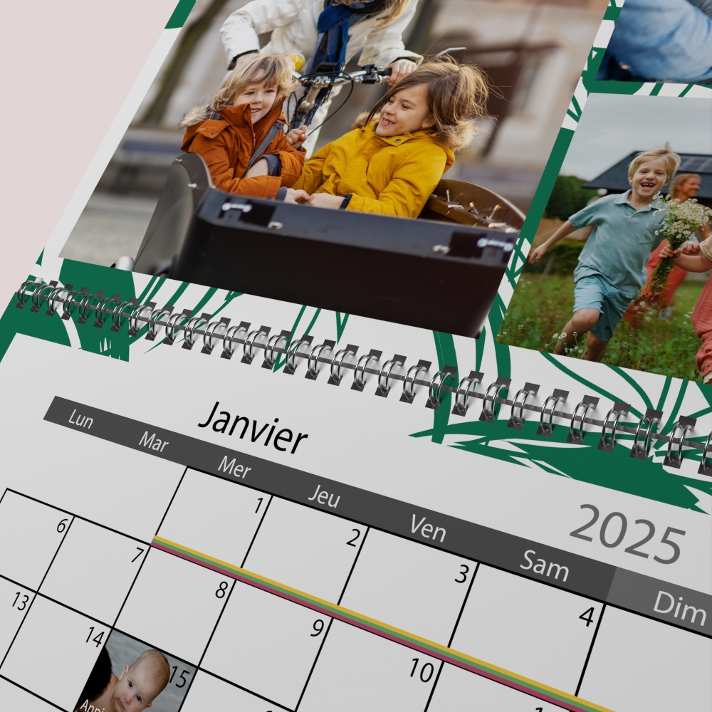 Calendrier photo mural double