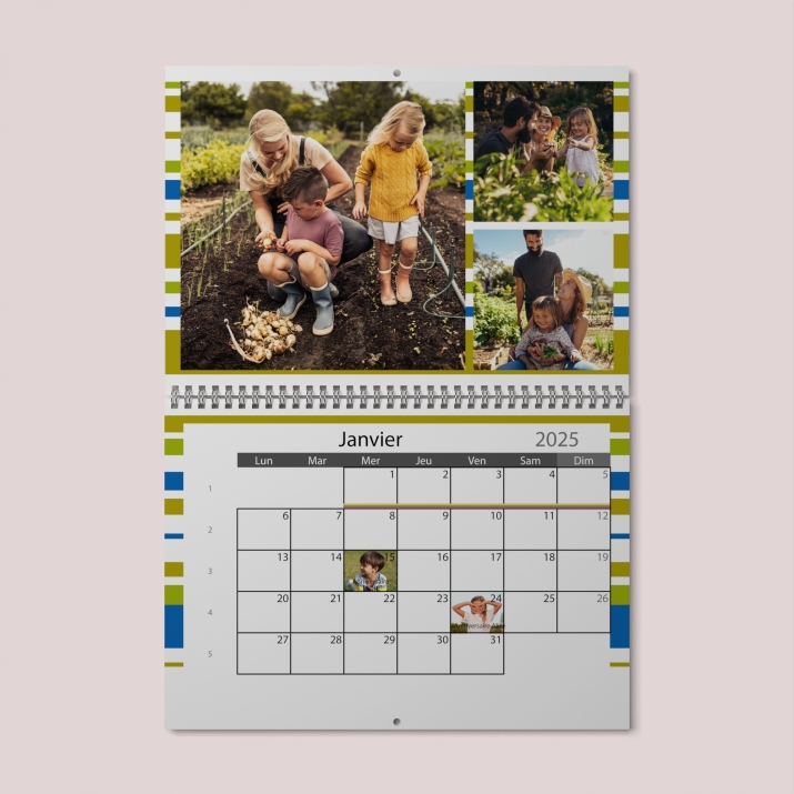 Calendrier photo mural double