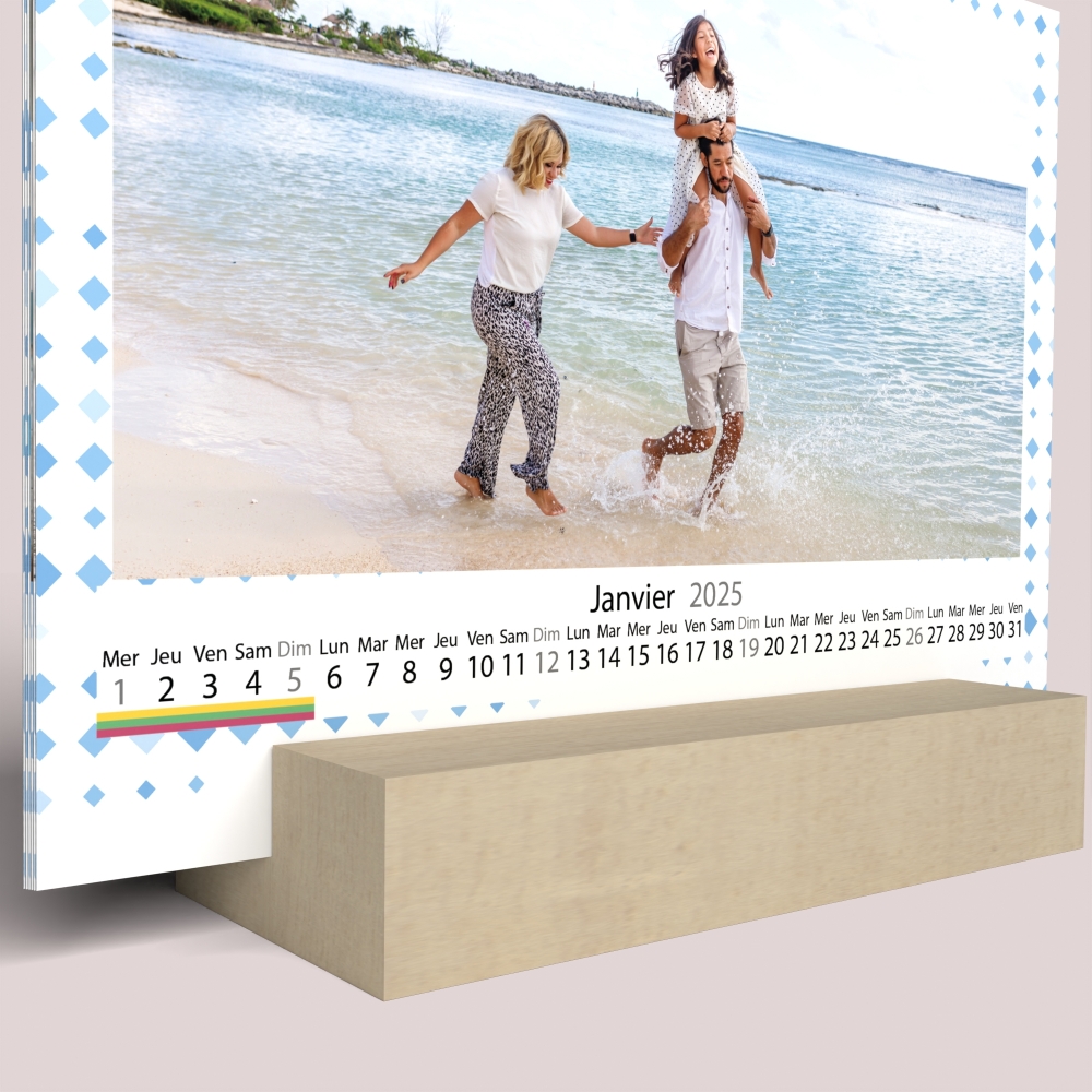 Calendrier sur bois pano