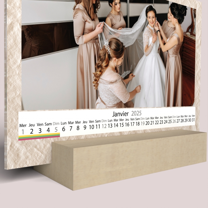 Calendrier sur bois pano