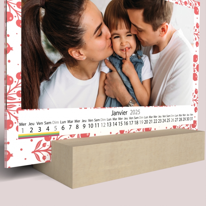 Calendrier sur bois pano