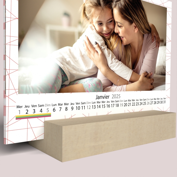 Calendrier sur bois pano