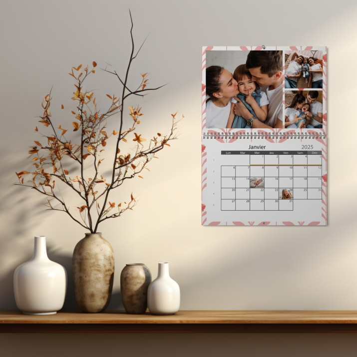 Calendrier photo mural double