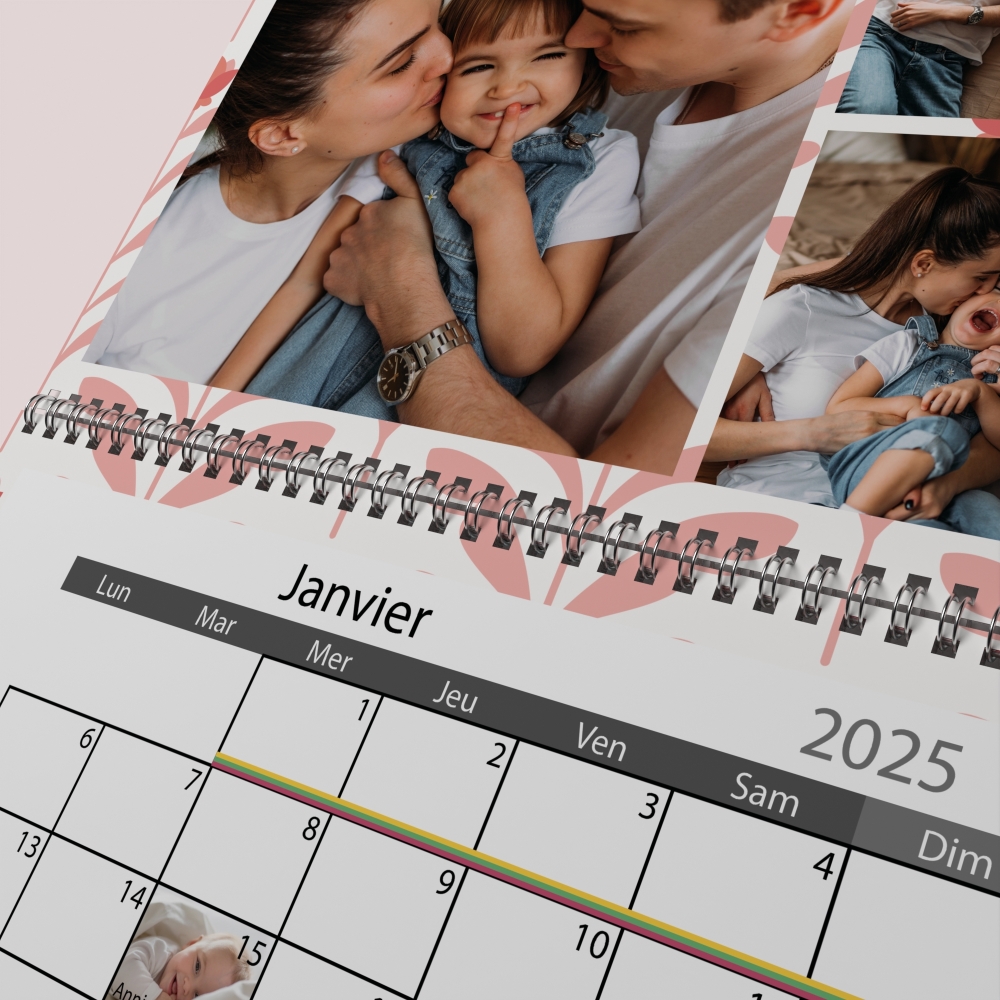 Calendrier photo mural double