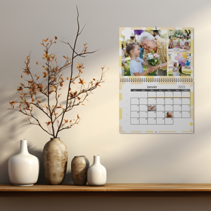 Calendrier photo mural double