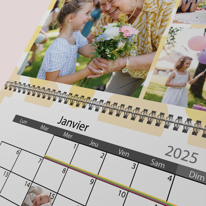 Calendrier photo mural double