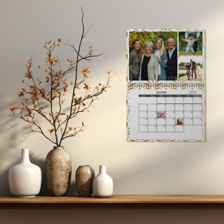 Calendrier photo mural double