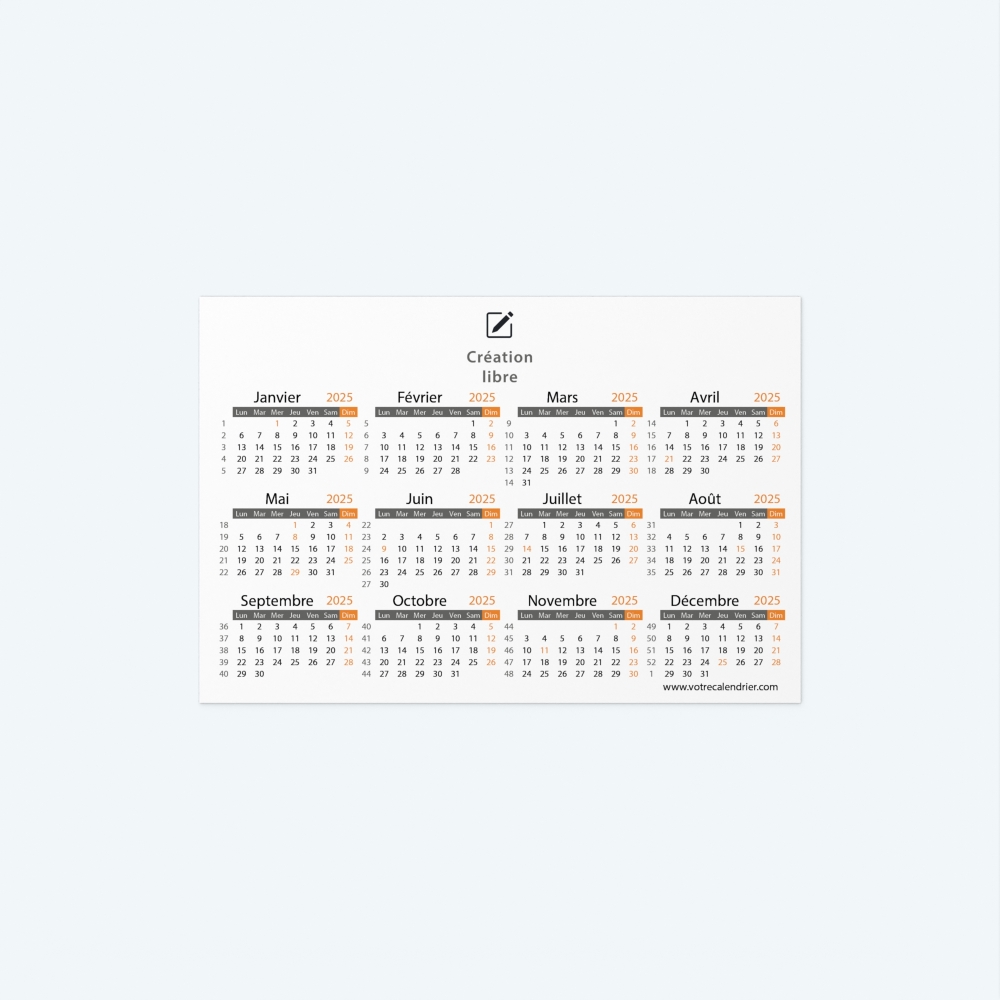 Calendrier Magnet mini (aimanté)