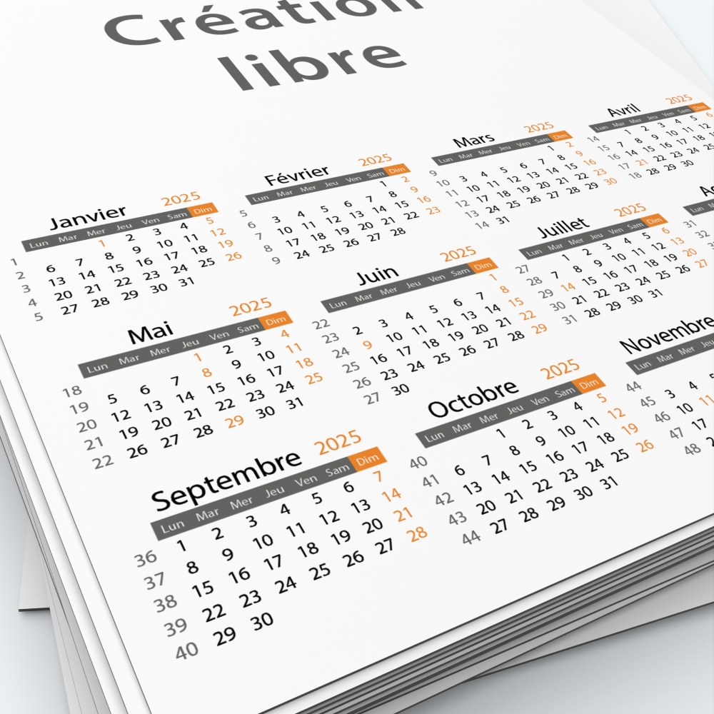 Calendrier Magnet (Aimanté) - Grille calendaire personnalisable