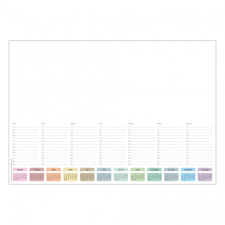 Calendrier sous main publicitaire