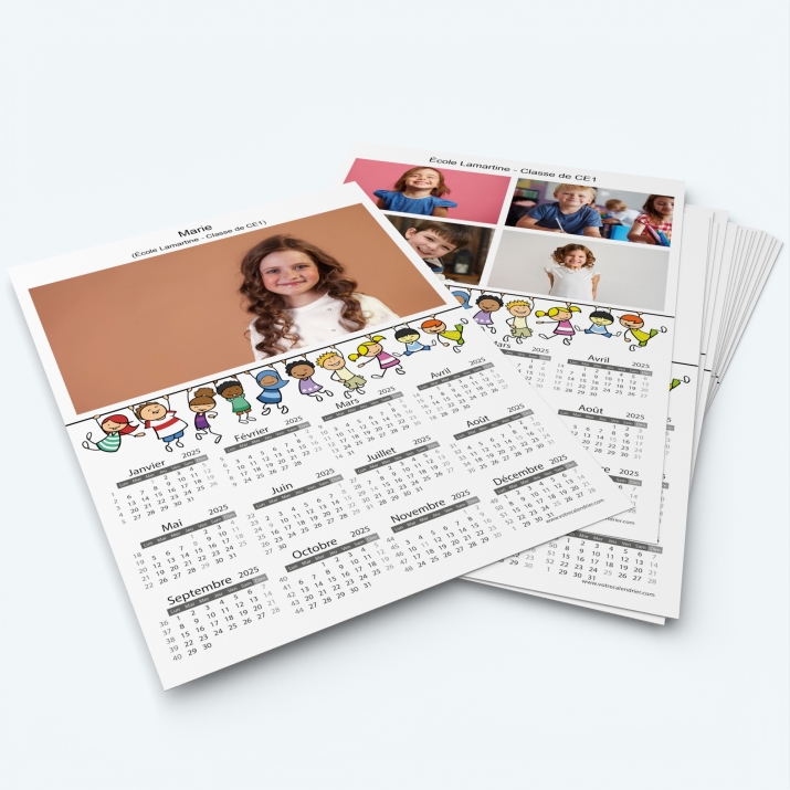 Pack multi calendriers - Une ou plusieurs photos pour chaque enfant