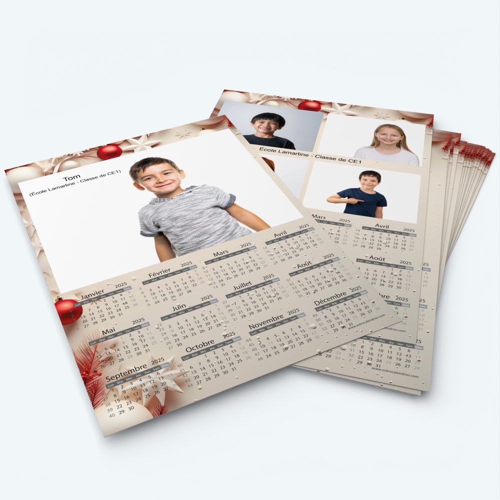 Pack multi calendriers - Une ou plusieurs photos pour chaque enfant