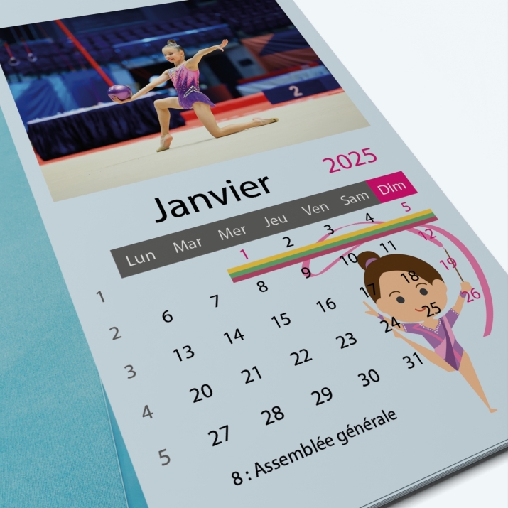 Calendrier photo "PANO" - Grille calendaire personnalisable