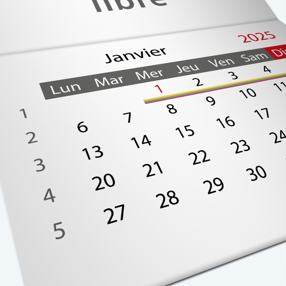 Calendrier agrafé Classic - Grille calendaire personnalisable