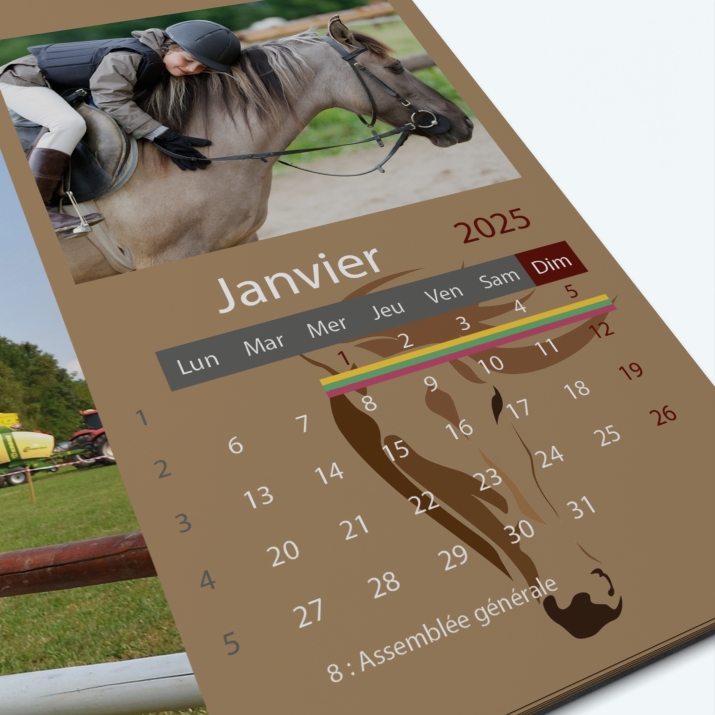 Calendrier photo "PANO" - Grille calendaire personnalisable