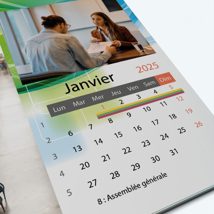 Calendrier photo "PANO" - Grille calendaire personnalisable