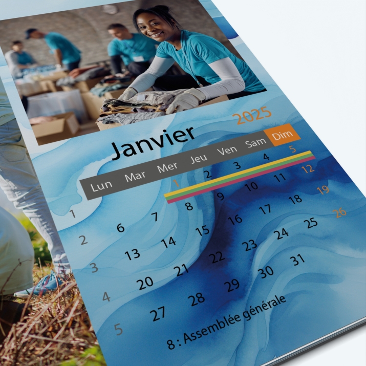 Calendrier photo "PANO" - Grille calendaire personnalisable