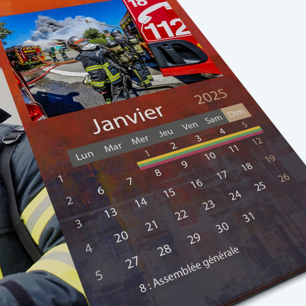 Calendrier photo "PANO" - Grille calendaire personnalisable