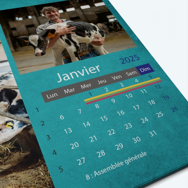 Calendrier photo "PANO" - Grille calendaire personnalisable