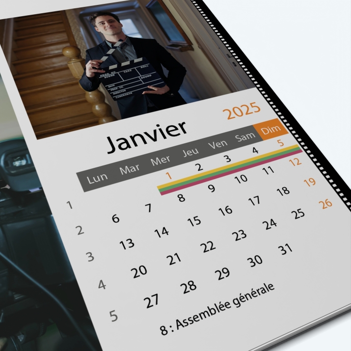 Calendrier photo "PANO" - Grille calendaire personnalisable