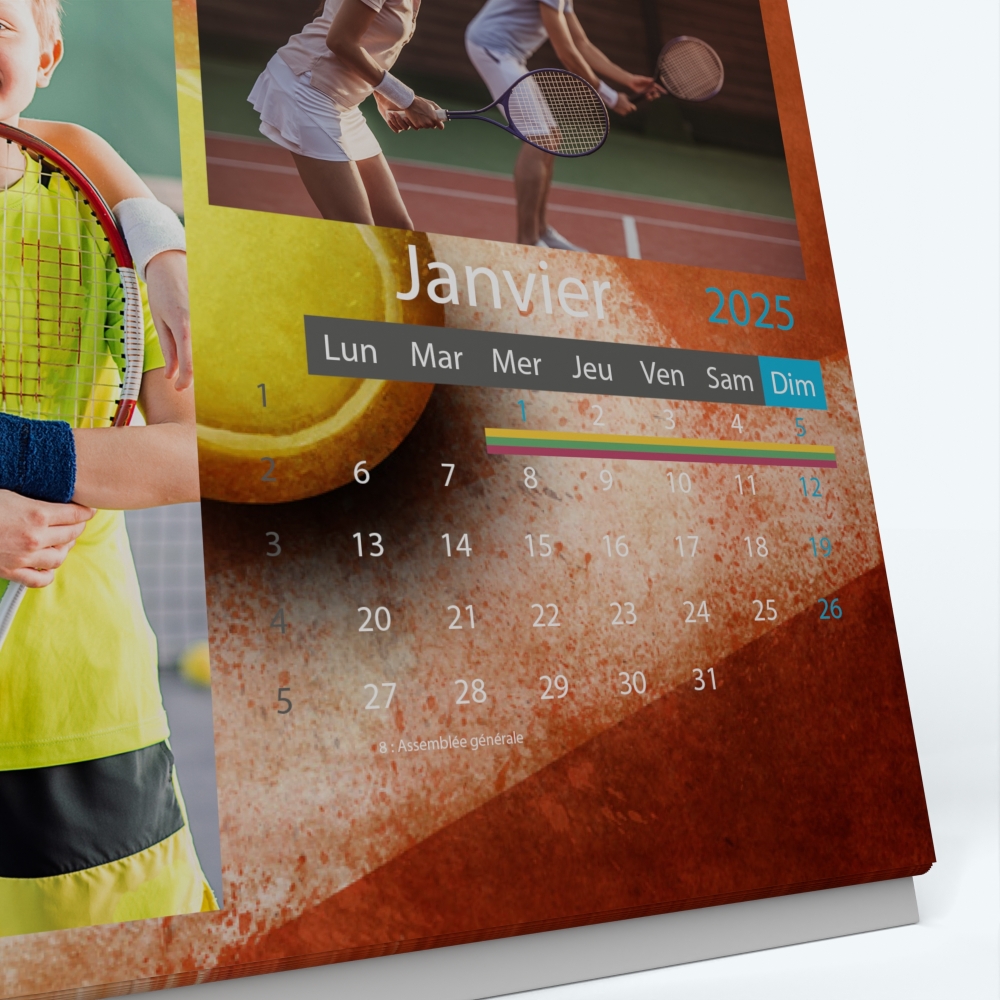 Calendrier de bureau PANO - Grille calendaire personnalisable