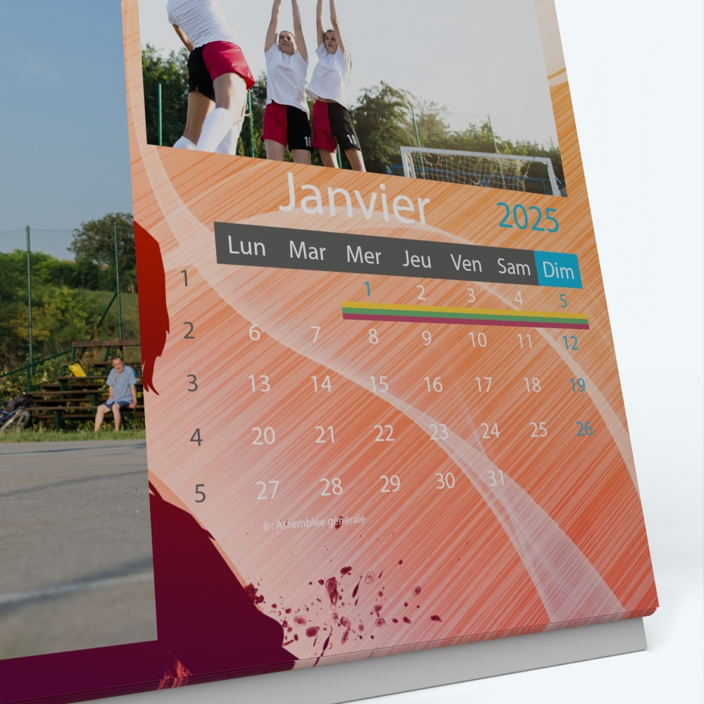 Calendrier de bureau PANO - Grille calendaire personnalisable