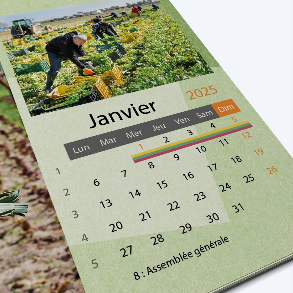 Calendrier photo "PANO" - Grille calendaire personnalisable