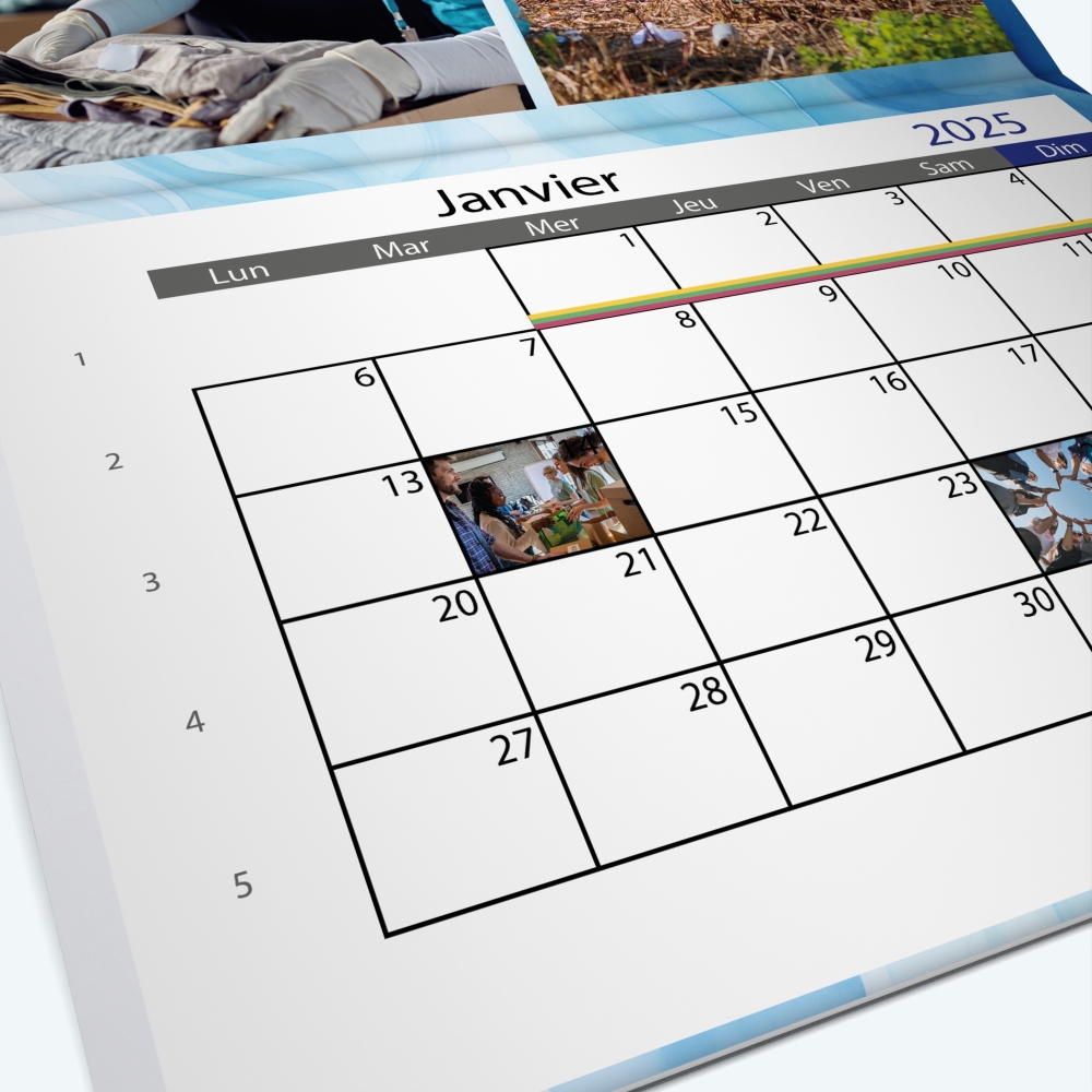 Calendrier agrafé Photo Date