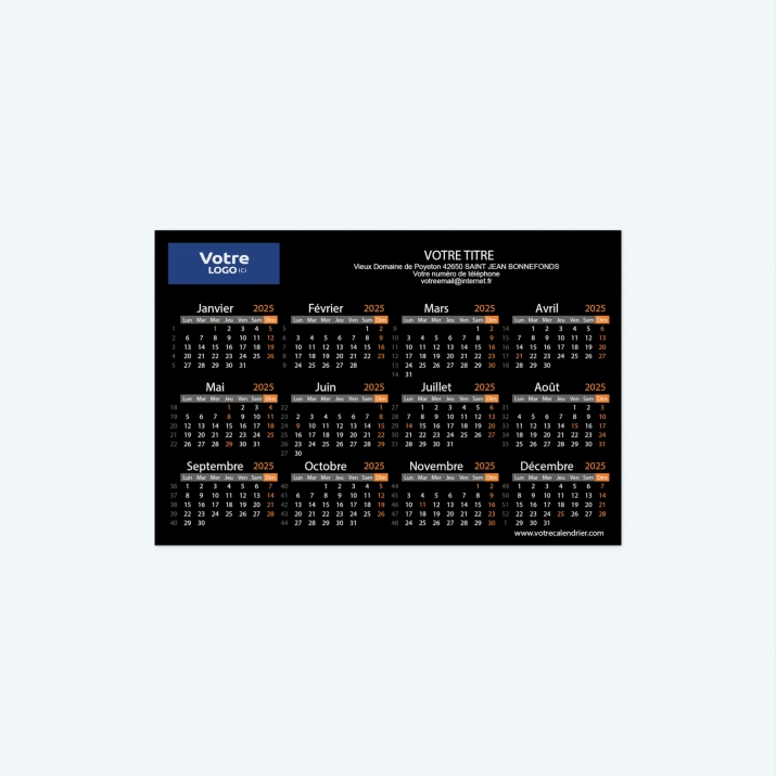 Calendrier Magnet mini (aimanté)