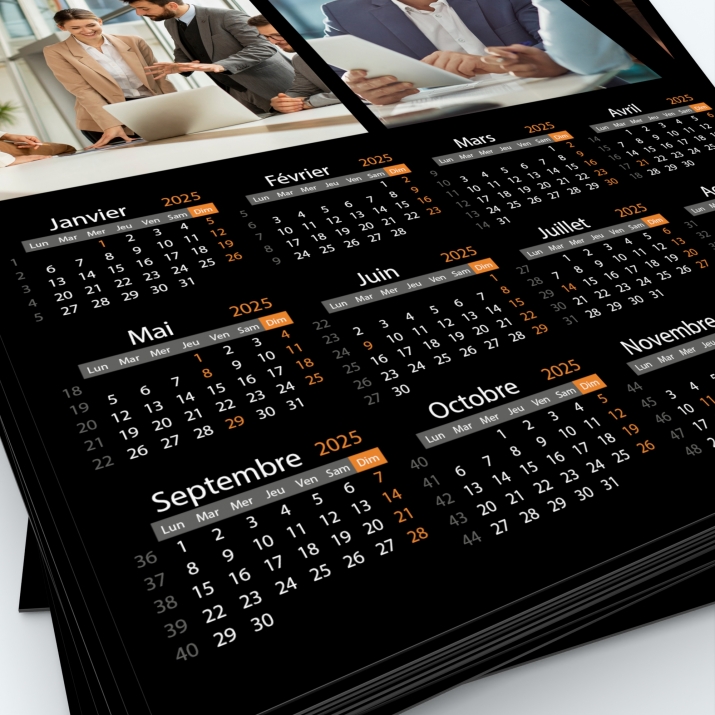 Calendrier Magnet (Aimanté) - Grille calendaire personnalisable