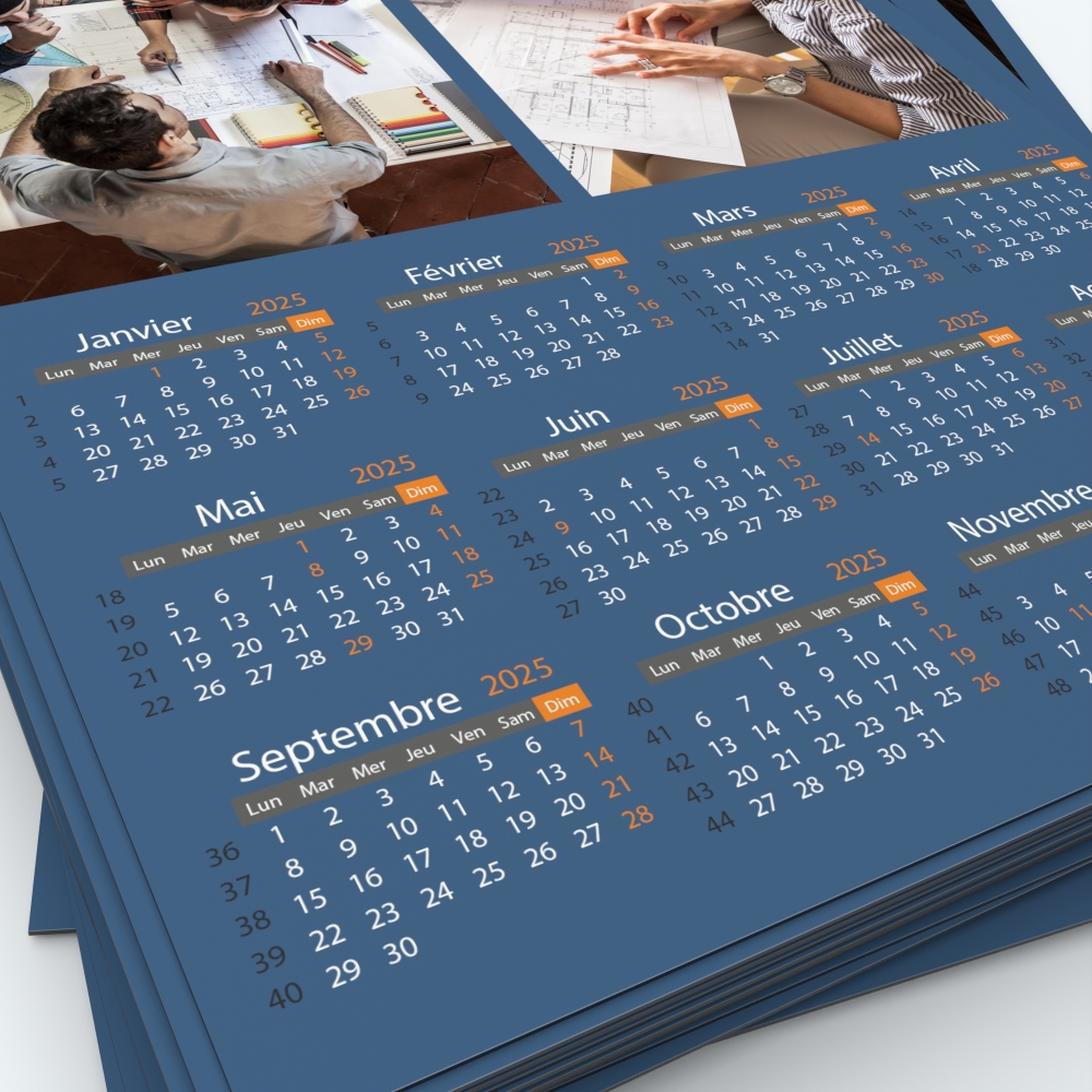 Calendrier Magnet (Aimanté) - Grille calendaire personnalisable