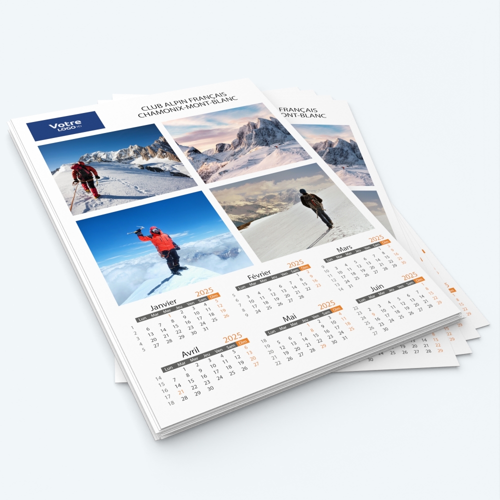 Calendrier photo deux pages XL - Minimum de commande : 25 exemplaires