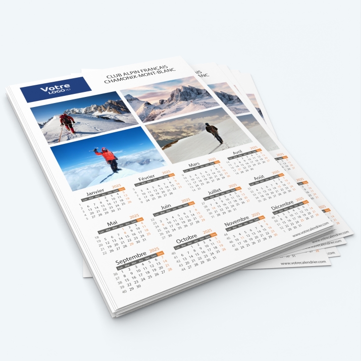 Calendrier photo une page XL - Minimum de commande : 25 exemplaires