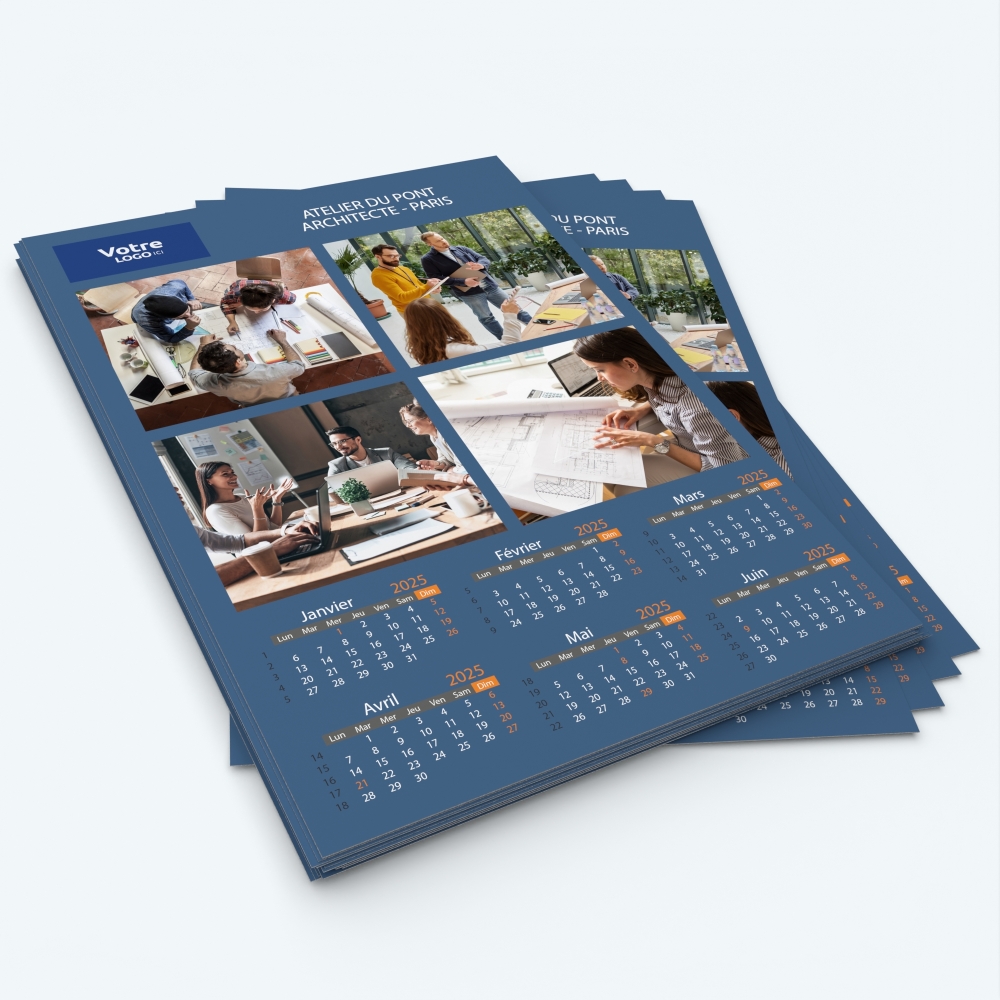 Calendrier photo deux pages XL - Minimum de commande : 25 exemplaires