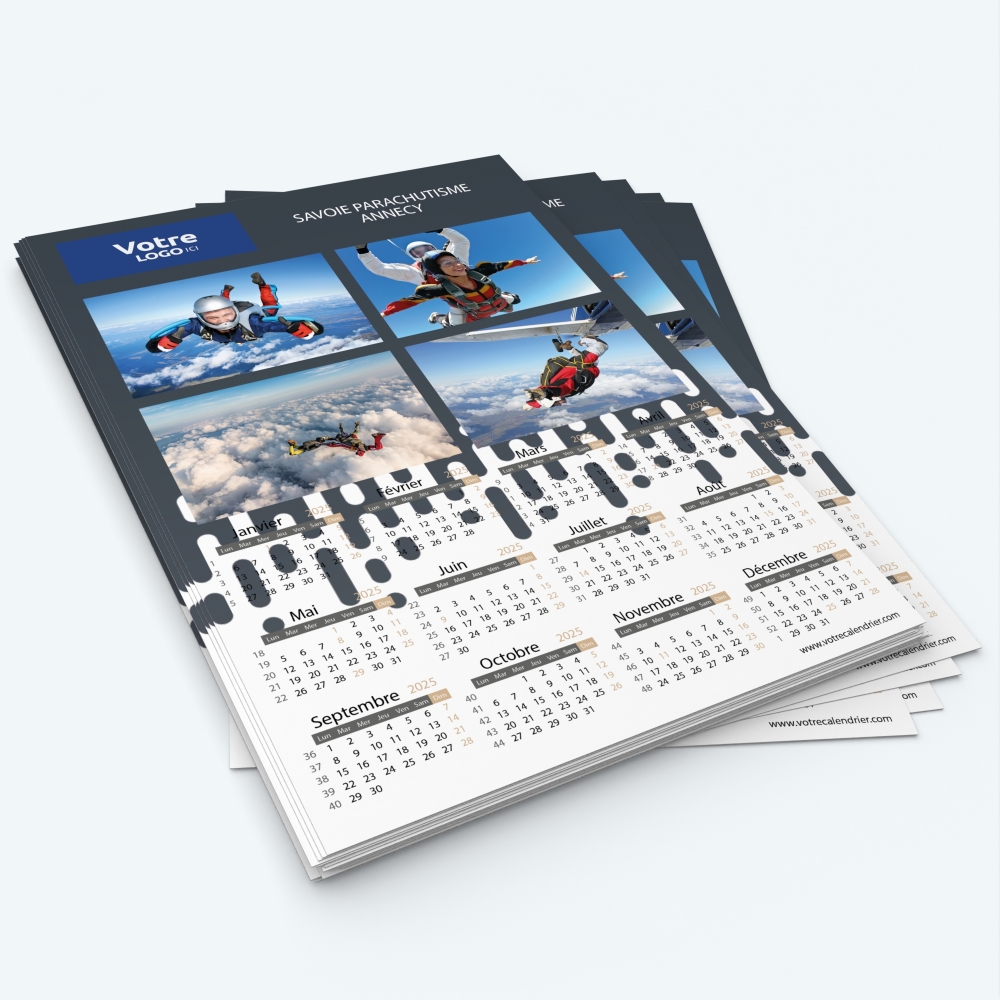 Calendrier photo une page - Minimum de commande : 25 exemplaires