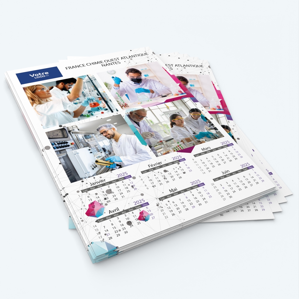 Calendrier photo deux pages XL - Minimum de commande : 25 exemplaires