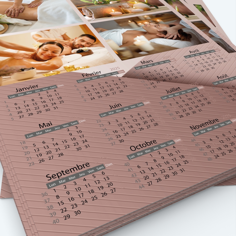 Calendrier photo une page XL - Grille calendaire personnalisable