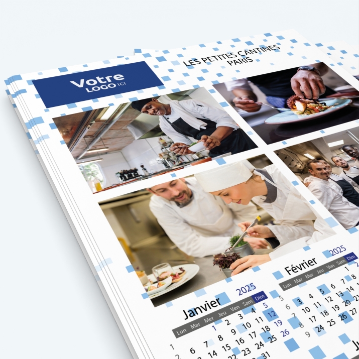 Calendrier photo une page - Nombre de photos, logos et texte illimité