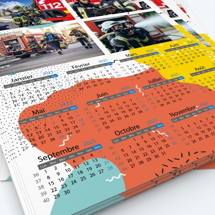 Calendrier photo une page - Grille calendaire personnalisable