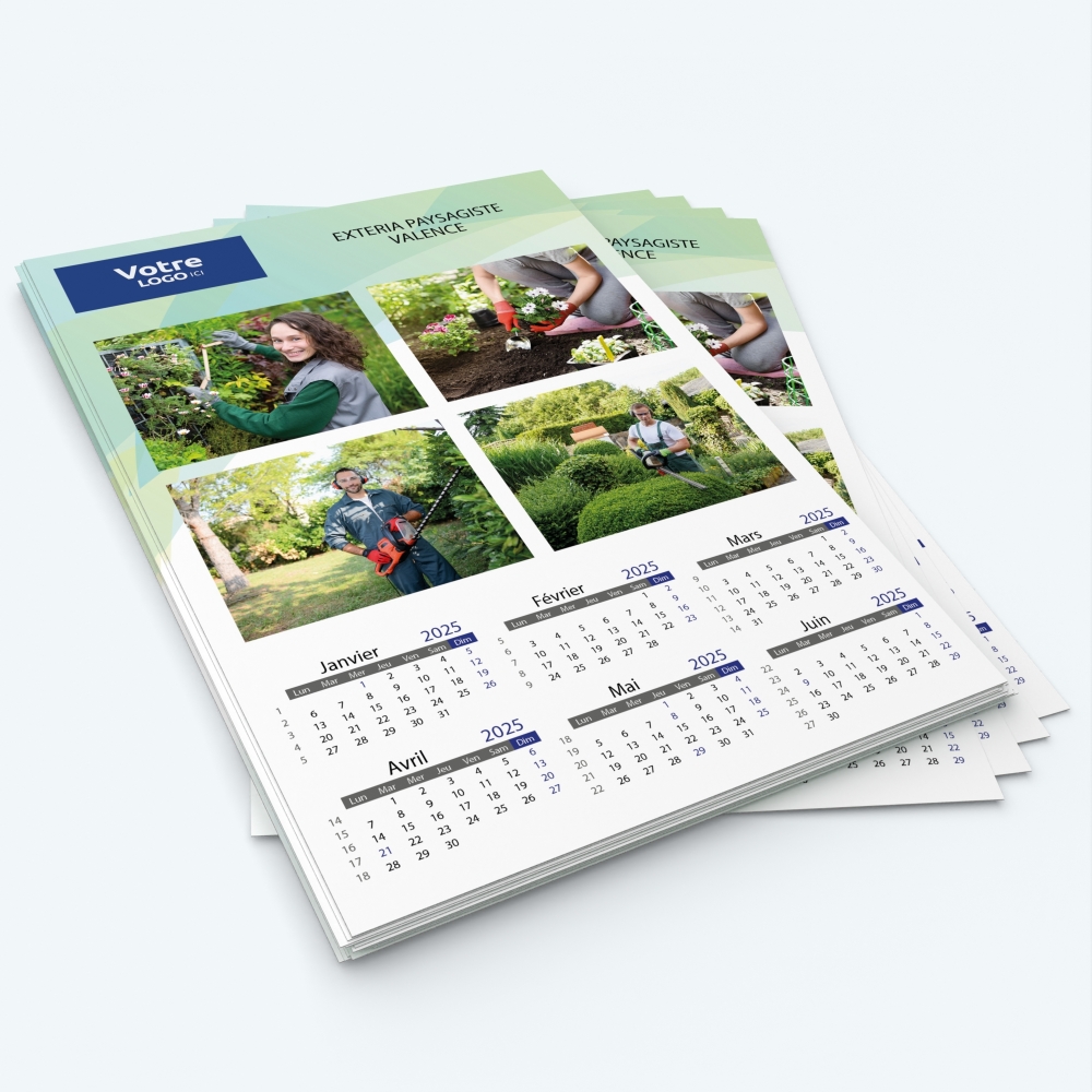 Calendrier photo deux pages - Minimum de commande : 25 exemplaires