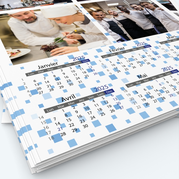 Calendrier photo deux pages XL - Grille calendaire personnalisable