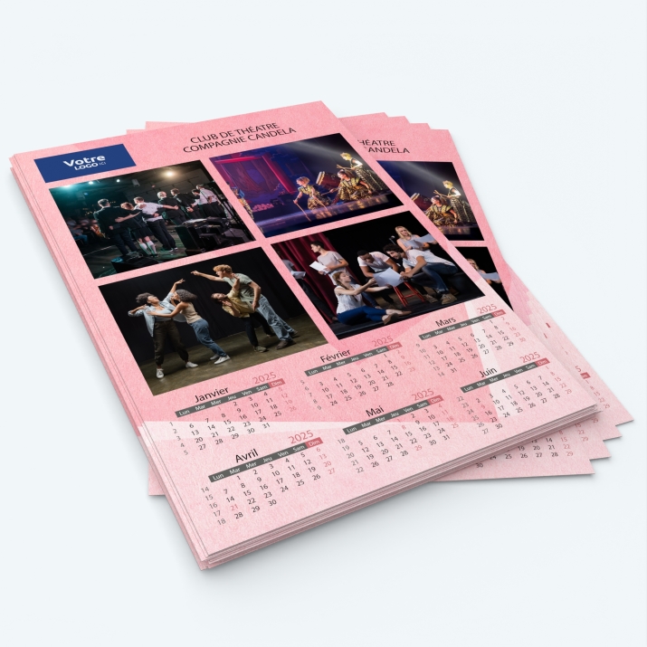 Calendrier photo deux pages XL - Minimum de commande : 25 exemplaires