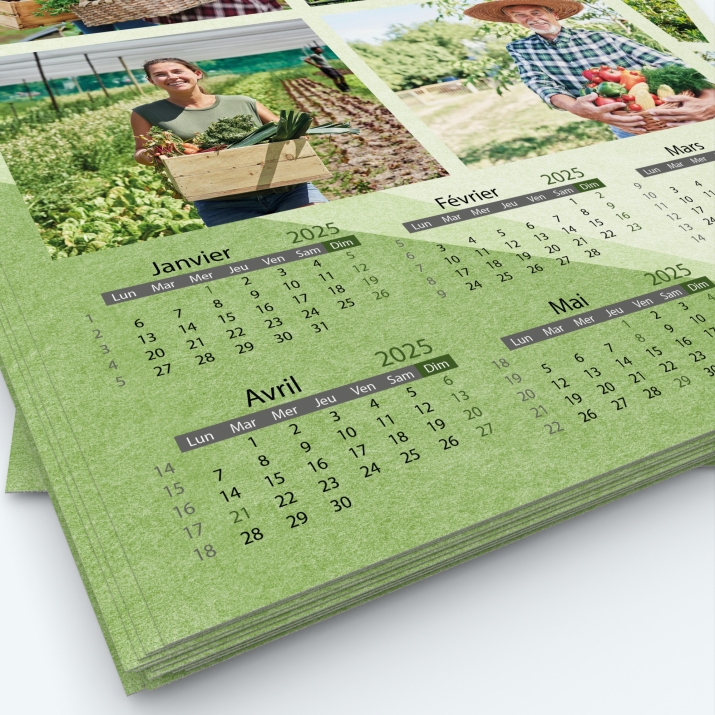 Calendrier photo deux pages XL - Grille calendaire personnalisable