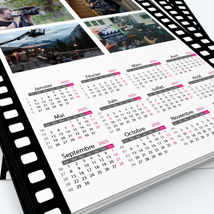 Calendrier photo une page - Grille calendaire personnalisable